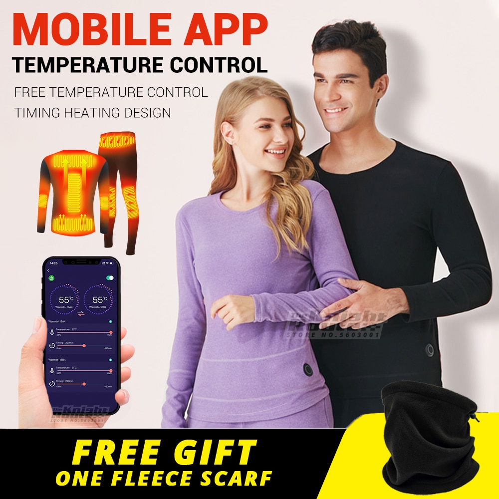 따뜻한 남녀 겨울 온열 조끼, 스마트 앱 온도 제어, USB 충전, 보온 속옷, 스마트 의류